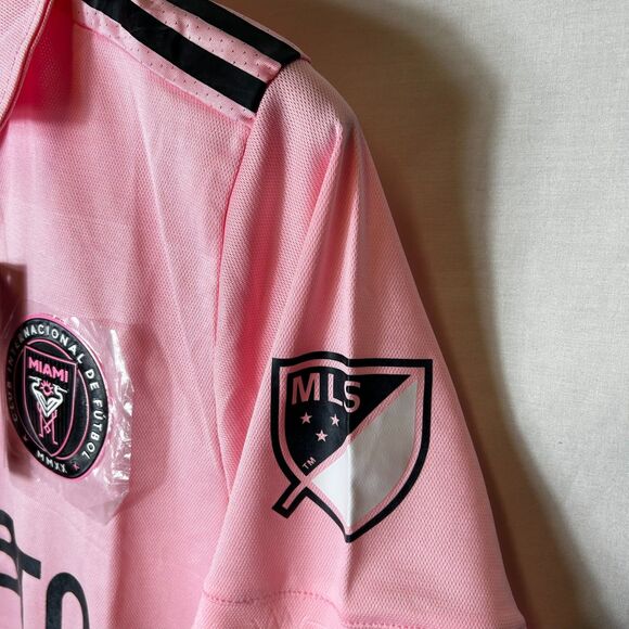 Adidas NWT Pink Black Accents Inter Miami CF #10 Messi Authentic SS Jersey Sz L - Picture 7 of 15